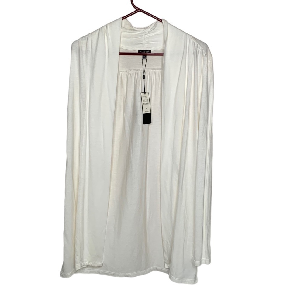 New Talbots womens open front Blouse Cream XSmall L/S BNWT